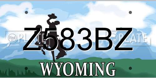 Z583BZ Wyoming License Plate