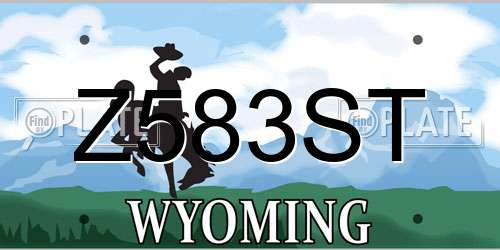 Z583ST Wyoming License Plate