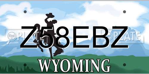 Z58EBZ Wyoming License Plate