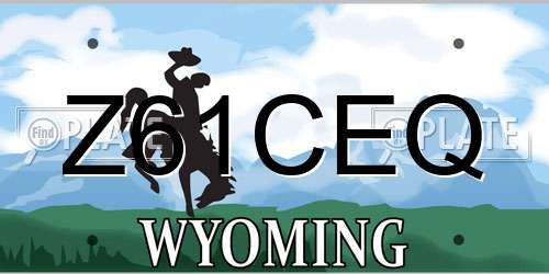 Z61CEQ Wyoming License Plate