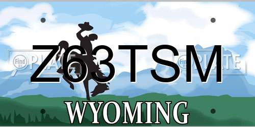 Z63TSM Wyoming License Plate