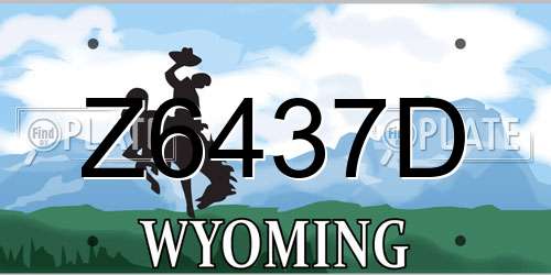 Z6437D Wyoming License Plate