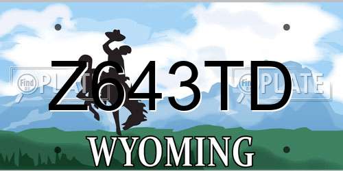 Z643TD Wyoming License Plate