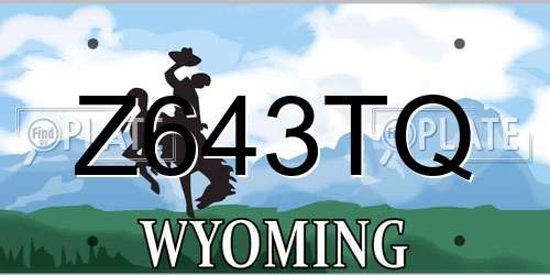 Z643TQ Wyoming License Plate