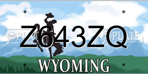 Z643ZQ Wyoming License Plate