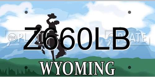 Z660LB Wyoming License Plate