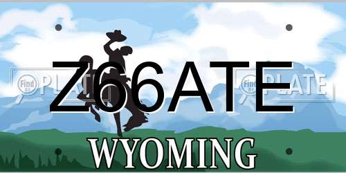Z66ATE Wyoming License Plate