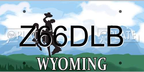 Z66DLB Wyoming License Plate