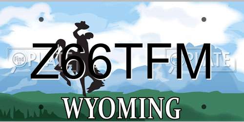 Z66TFM Wyoming License Plate