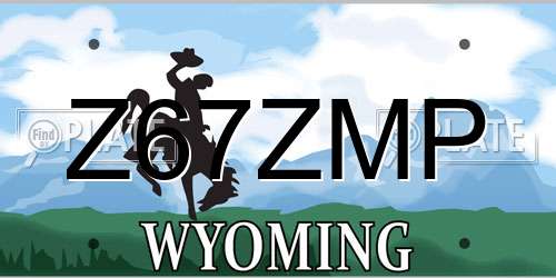Z67ZMP Wyoming License Plate