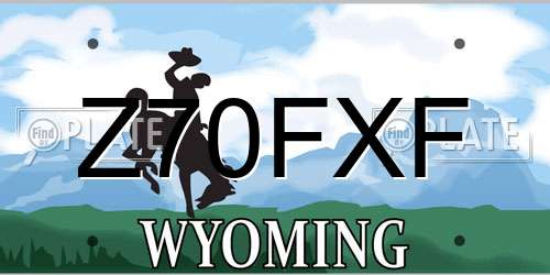 Z70FXF Wyoming License Plate