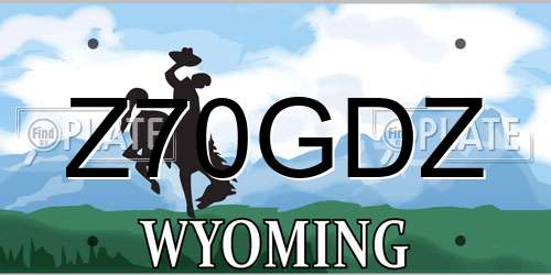 Z70GDZ Wyoming License Plate