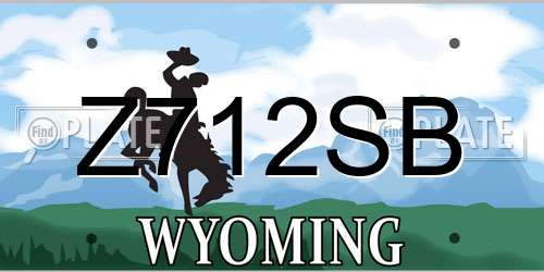 Z712SB Wyoming License Plate
