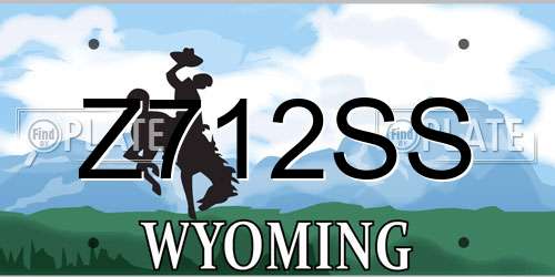 Z712SS Wyoming License Plate