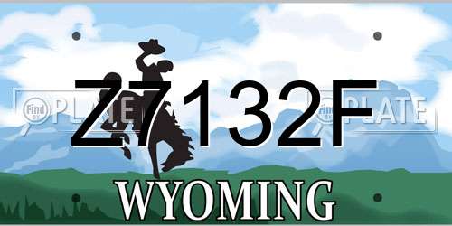 Z7132F Wyoming License Plate