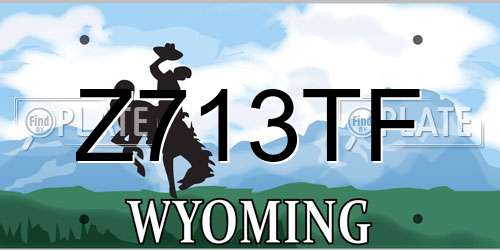 Z713TF Wyoming License Plate