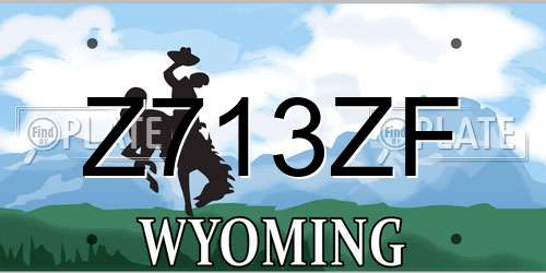 Z713ZF Wyoming License Plate