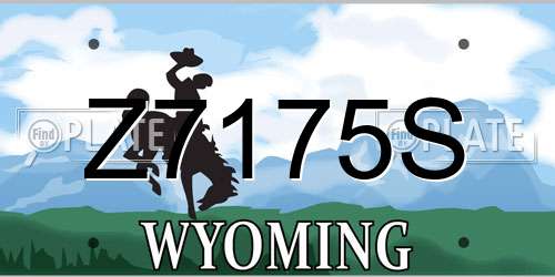 Z7175S Wyoming License Plate