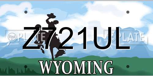 Z721UL Wyoming License Plate