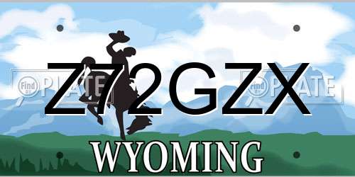 Z72GZX Wyoming License Plate