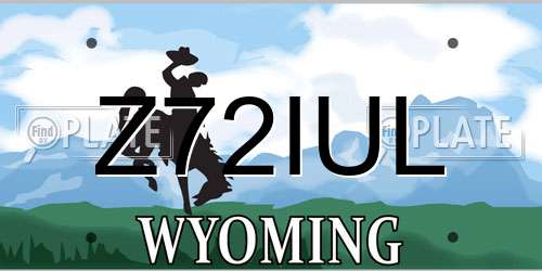 Z72IUL Wyoming License Plate