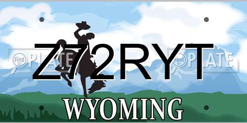 Z72RYT Wyoming License Plate