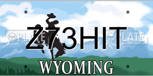 Z73HIT Wyoming License Plate