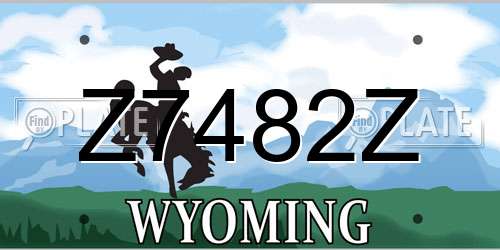 Z7482Z Wyoming License Plate