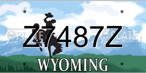 Z7487Z Wyoming License Plate