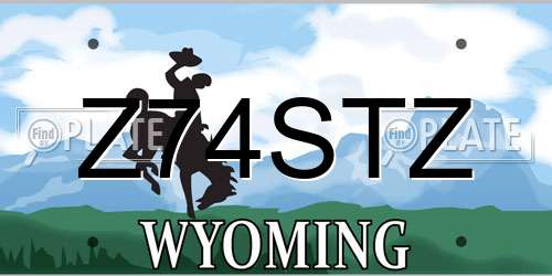 Z74STZ Wyoming License Plate