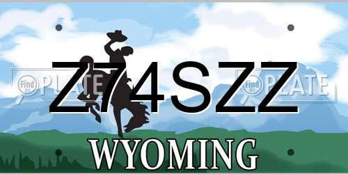 Z74SZZ Wyoming License Plate
