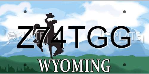 Z74TGG Wyoming License Plate