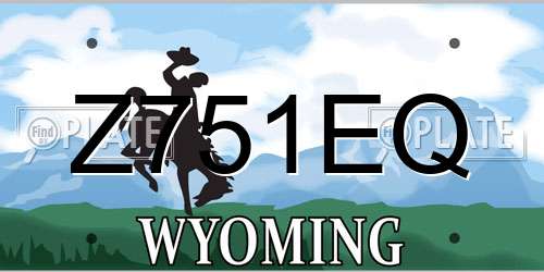 Z751EQ Wyoming License Plate