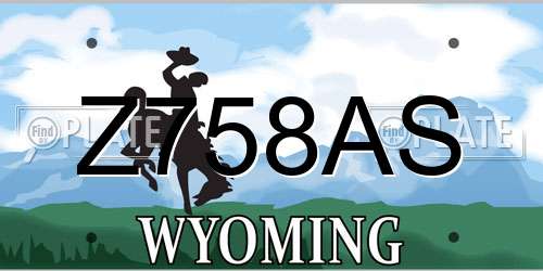 Z758AS Wyoming License Plate