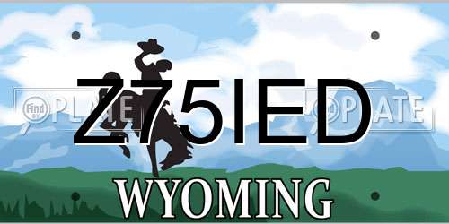 Z75IED Wyoming License Plate