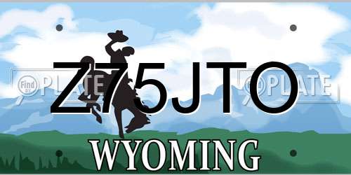 Z75JTO Wyoming License Plate