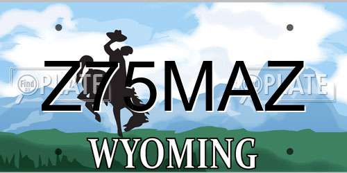 Z75MAZ Wyoming License Plate