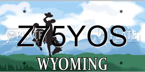 Z75YOS Wyoming License Plate