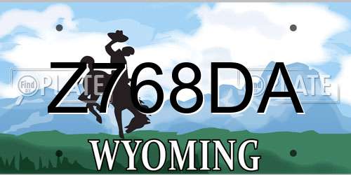 Z768DA Wyoming License Plate
