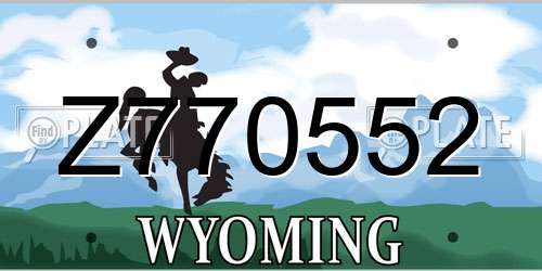 Z770552 Wyoming License Plate