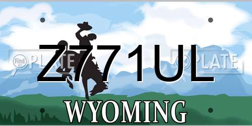 Z771UL Wyoming License Plate