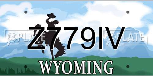 Z779IV Wyoming License Plate