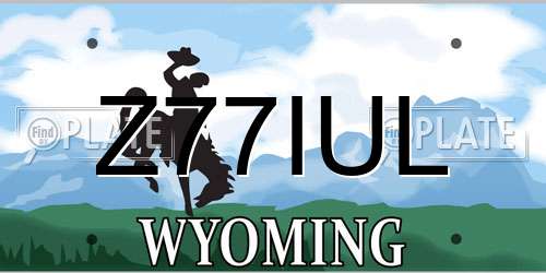 Z77IUL Wyoming License Plate