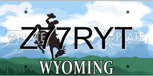 Z77RYT Wyoming License Plate