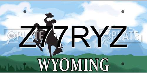 Z77RYZ Wyoming License Plate