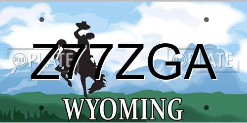 Z77ZGA Wyoming License Plate