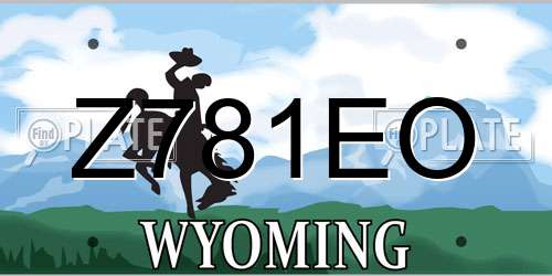 Z781EO Wyoming License Plate