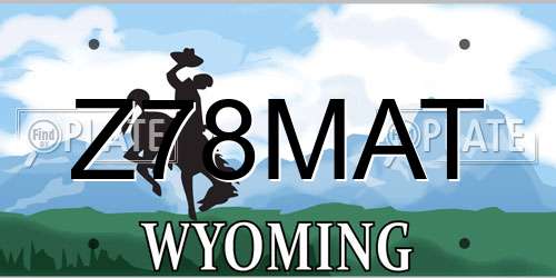 Z78MAT Wyoming License Plate