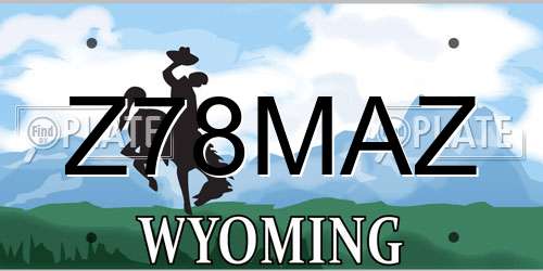 Z78MAZ Wyoming License Plate