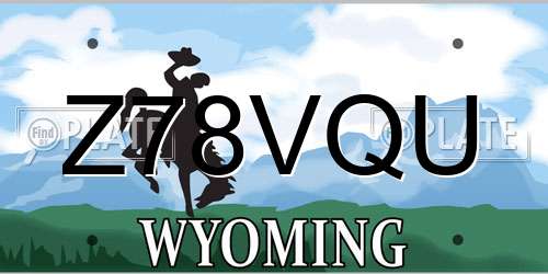 Z78VQU Wyoming License Plate